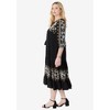 Roaman's Women's Plus Size Tiered Embroidered Dress - 4 of 4
