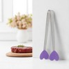 Unique Bargains Pcs Food Tongs Heart-Shaped Ice & Food Tongs Dishwasher Safe Stainless Steel Silicone 5 Inch 1 Pcs - 2 of 3