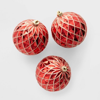 3ct Large Christmas Tree Ornament Set Red - Wondershop™