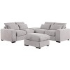 TiramisuBest Dark Gray Linen Blend Sectional Sofa with 2 Ottomans, Modular 3-Piece Sofa Set for Living Room, Lounge, or Family Room - 2 of 4