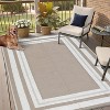 Outdoor Rug Area Rugs for Patio Waterproof Plastic Straw Reversible Border Rug for Porch Patio Outside RV Deck Balcony Picnic Beach - 2 of 4