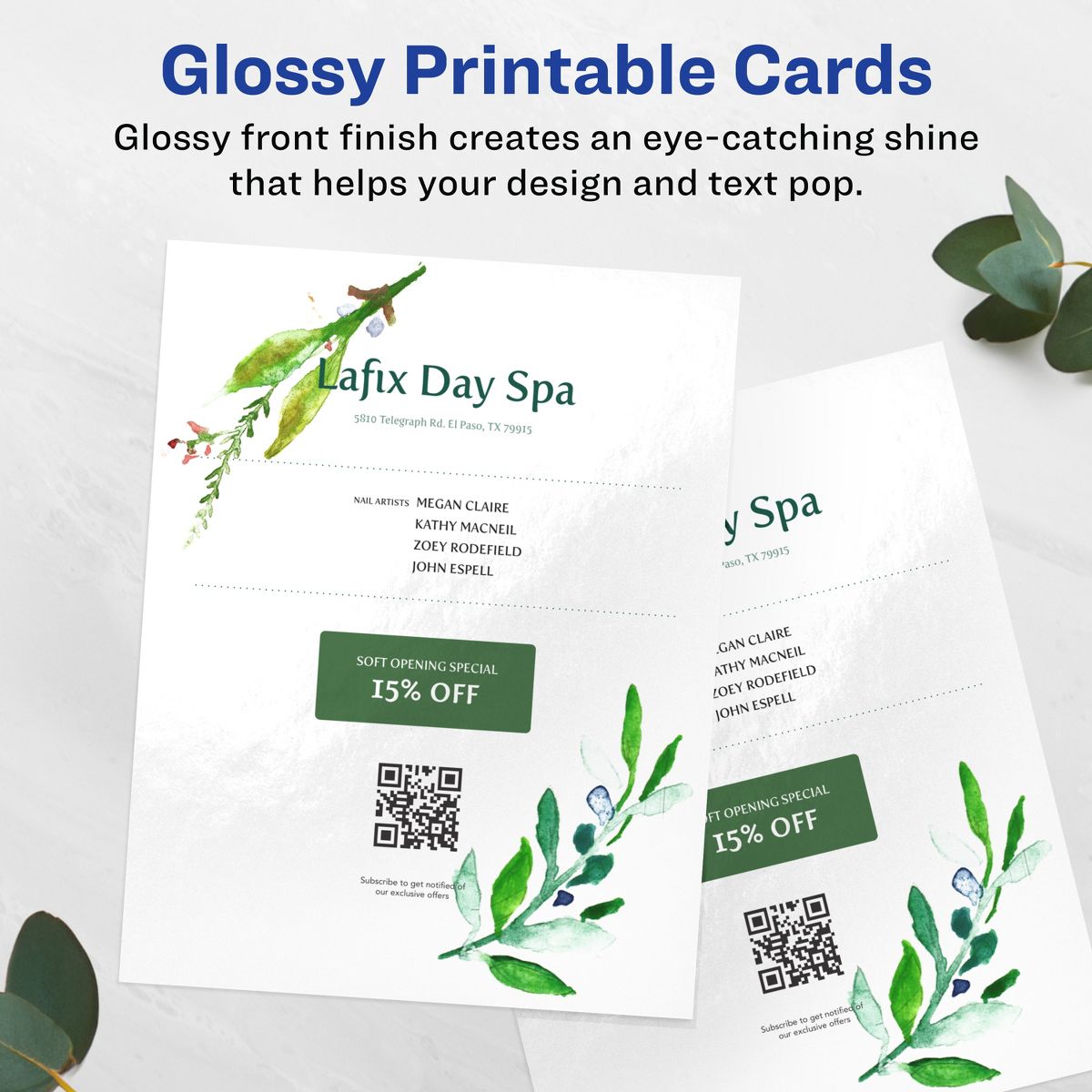 Avery 8-1/2" x 11" Rectangle, Glossy White Cardstock - thumbnail 2