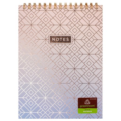 8&#34; x 10&#34; 80 Sheet Lined Spiral Notepad Iridescent Rose Gold - greenroom