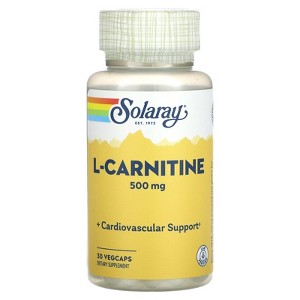 SOLARAY L-Carnitine 500 mg, Healthy Cardiovascular Support, Free Form Amino Acid, Lab Verified, GMP Facility, 60-Day Money-Back Guarantee, 30 - 1 of 2
