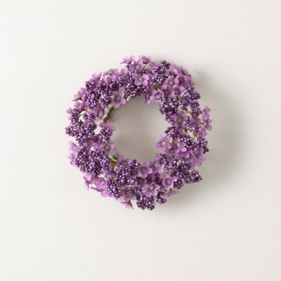 Sullivans Artificial Lavender Candle Mini Wreath 10"H