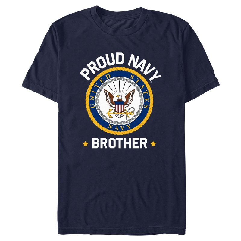 Men's United States Navy Proud Brother Logo T-Shirt, 1 of 6