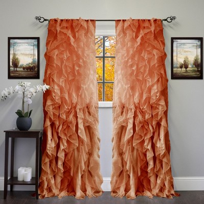 Chic Sheer Voile Vertical Ruffled Tier Window Single Panel Curtain by Sweet Home Collection®