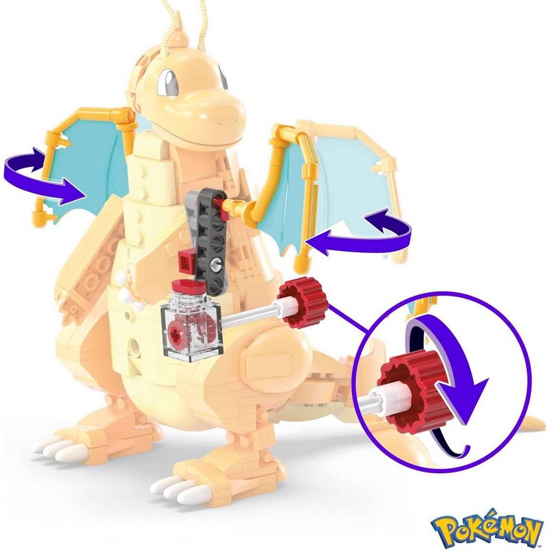 MEGA Pokemon Dragonite Figure with Motion Building Set (388 pc), 3 of 9