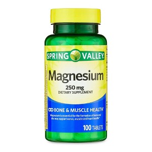 Spring Valley Magnesium Bone & Muscle Health Dietary Supplement Tablets, 250 mg, 100 Count - 1 of 4
