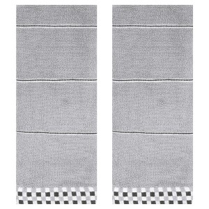 REGALWOVEN Striped Checked Print Absorbent Soft Decorative Bathroom Hand Towel 14 x 30 Inch - 1 of 4