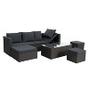 Patio Furniture, Outdoor Furniture, Seasonal PE Wicker Furniture,7 PCS Set Wicker Furniture with Lounger Sofa - 4 of 4