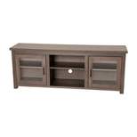 Emma and Oliver TV Stand for up to 80" TV's - 65" Media Console with Classic Full Glass Doors & 3 Adjustable Shelves