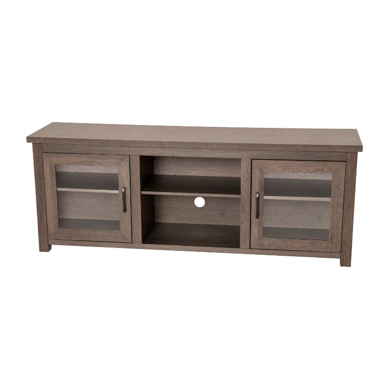 Emma and Oliver TV Stand for up to 80" TV's - 65" Media Console with Classic Full Glass Doors & 3 Adjustable Shelves, 1 of 15