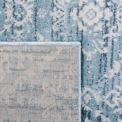 Isabella Denim Blue and Ivory Synthetic Square Area Rug