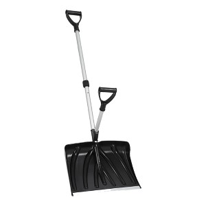 GustoWave Ergonomic Snow Shovel with Assisted D-Ring Handle, 18" Wide Blade & Aluminum Edge, Lightweight Snow Pusher for Driveways, Walkways, Yard - 1 of 4