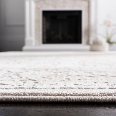 Cream Ivory Floral Hand-knotted Round Area Rug