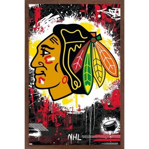 Trends International NHL Chicago Blackhawks - Maximalist Logo 23 Framed Wall Poster Prints - 1 of 4