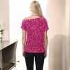 Anna-Kaci Women's Off-Shoulder Sequin Short Sleeve Top with Relaxed Fit - 4 of 4