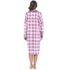 Casual Nights Women's Plaid Long Sleeve Zip Up Long Nightgown - 3 of 4