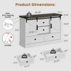 Farmhouse 4 Drawer Dresser for Bedroom, 45" Wood Dressers with Sliding Barn Doors - 2 of 4