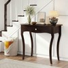 Resenkos Console Table - Single Drawer & Solid Wood Frame, Sturdy Accent Piece for Hallways, Living Rooms & Entryways, Espresso Brown - 4 of 4