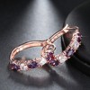 Hoop Earrings for Women Purple Cubic Zirconia White Gold Plated Ginger Lyne Collection - 4 of 4