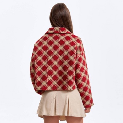 Женские куртки Wild Fable Women's Fleece Coat - Wild Fable™ Red Diamond Print L — фото 2