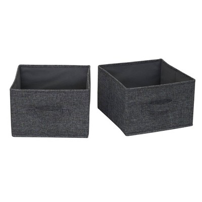 Household Essentials Set of 2 Wide Hanging Shelf Drawers Graphite Linen: Closet Organizer & Universal Storage Solution
