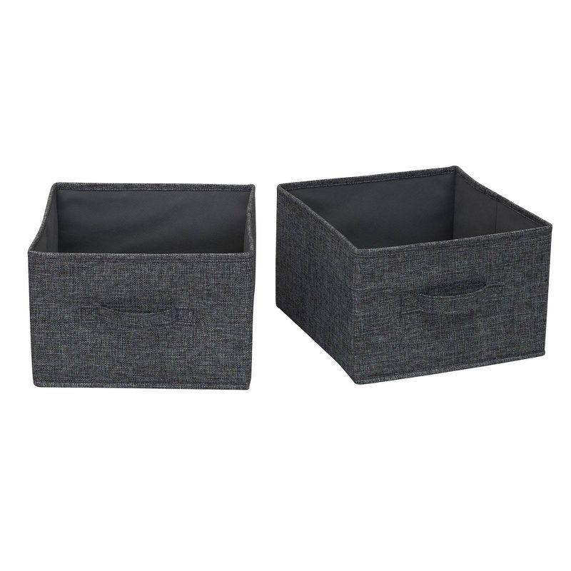 Household Essentials Set of 2 Wide Hanging Shelf Drawers Graphite Linen, 1 of 12