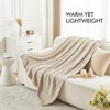 Itopfox Ultra Soft Flannel Fleece Blanket - Boho Bed Throw, Cozy Lightweight Fuzzy Blanket for Couch, Spring Comfort in Beige Tan Khaki - 3 of 4