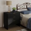 Angel Sar Fluted Nightstand with 3 Drawers, Modern Bedside Table for Bedroom, Black - 4 of 4