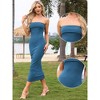 INSPIRE CHIC Women's High Waist Strapless Summer Casual Work Bodycon Maxi Tube Dress - 2 of 4
