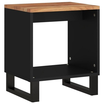 vidaXL - Industrial Style Coffee Table in Solid Acacia Wood, Metal Legs, Rectangular Shape, Brown Color, Spacious Storage