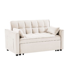NicBex Comfy Loveseat Sofa Upholstered 2-Seat Love Seats with Pullout Bed Convertible Lounge Sofa Bed with Tufted Backrest for Bedroom,Living Room - 1 of 4
