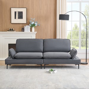XIYUYEU 89 Inch Wide Cotton and Linen Loveseat Sofa, Upholstered Couches for Living Room, Modern Deep Seat Sofa Couch - 1 of 4