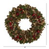 Nearly Natural 15” Holiday Artificial Wreath with Pine Cones and Ornaments - 3 of 4