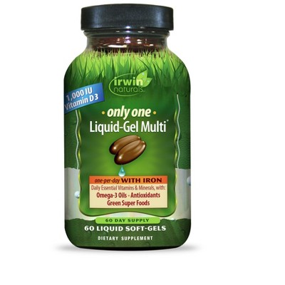 Only One Liquid-Gel Multi WITH IRON by Irwin Naturals  -  60 Softgel