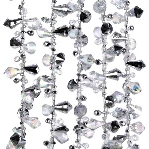 Kurt Adler Plastic Twinkle Faceted Beaded Garland, Iridescent and Silver, 9ft - 1 of 2