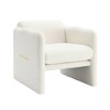 Teddy Fabric Armchair with Metal Arm Trim and Waved Design - 3 of 4