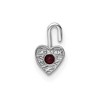 Black Bow Jewelry Jan Synthetic Garnet 14k White Gold Heart Pendant Enhancer, 5mm - 3 of 4
