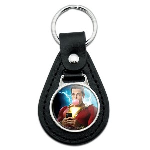Shazam! Movie Bubblegum Poster Black Leather Keychain - 1 of 4