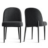 Upholstered Dining Chairs with Linen Blend Fabric and Metal Legs, Modern Armless Side Chairs for Dining Room-Maison Boucle - 4 of 4