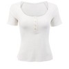 VENUS Womens Henley Short Sleeve Top - 3 of 3