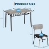 5-Piece Dining Table Set for 4, Wood Kitchen Table with Storage Rack, Upholstered Chairs of 4, Dining Room Set for Small Space, Apartment - 3 of 3