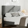 Twin Size Bed Frame with Upholstered Headboard,Twin Size Platform Bed Frame with Wooden Slat Support - 4 of 4