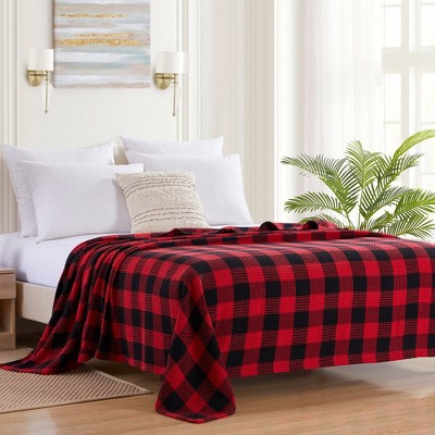 Photo 1 of 100% Cotton Blend Blanket, Luxury Breathable Buffalo Plaid Weave Design by Sweet Home Collection™