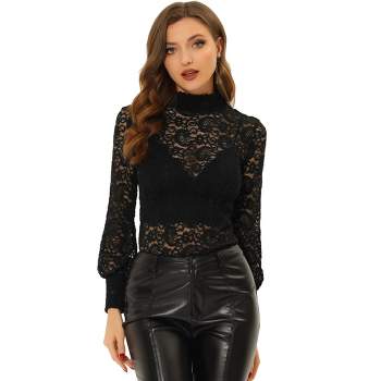 Picture This Black Long Sleeve Lace Top