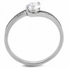 Slickblue Stylish Women's Ring in Polished Stainless Steel with Clear CZ Pave Stones - Perfect for Engagement, Size 5-10 - 4 of 4