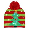 Seven Times Six Festive Holiday Novelty Adult Light Up Knit Beanie Pom Pom Hat Cap OSFM - 3 of 4