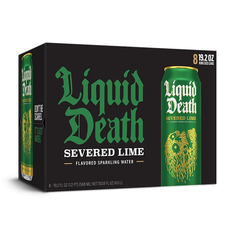 Liquid Death Severed Lime Agave Sparkling Water - 8pk/19.2 fl oz Cans, 4 of 8